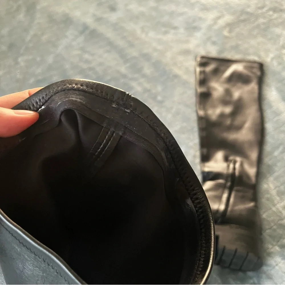 Sam Edelman Shiny Black Over the Knee‎ platform Moto bratz Boots 9